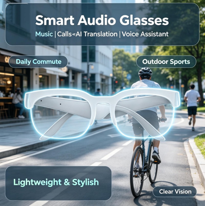 Smart Glasses Bone Conduction  - Smart Glasses Lens ulasan dan harga