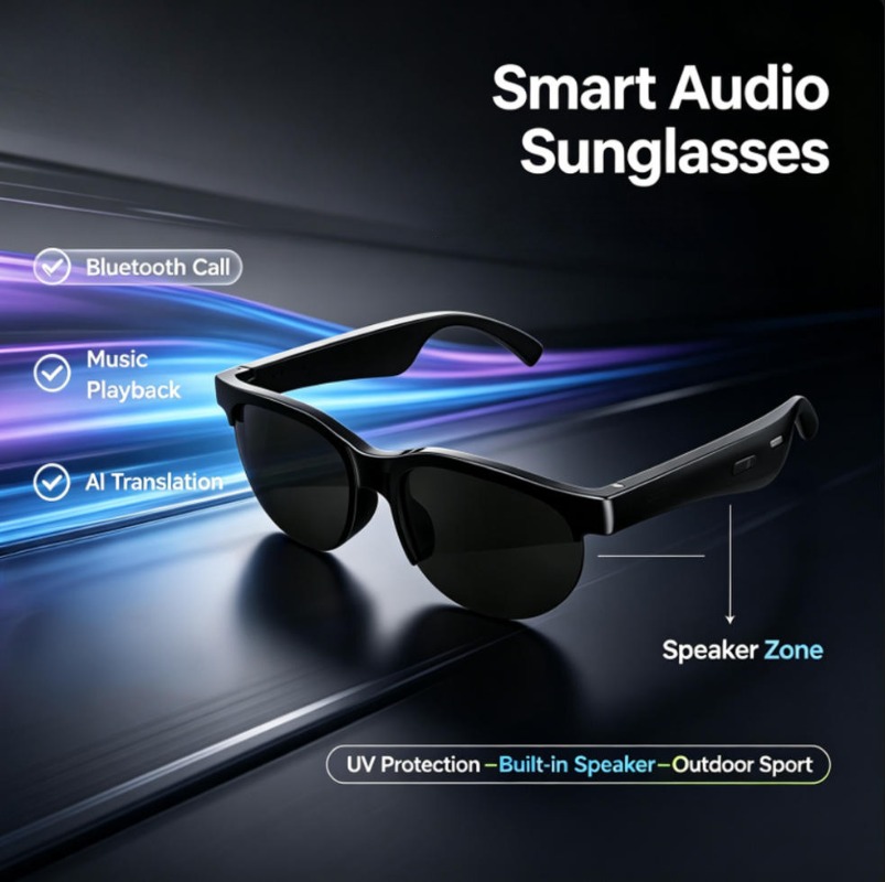 Smart Audio Sunglasses Bluetoo - Smart Glasses Lens ulasan dan harga